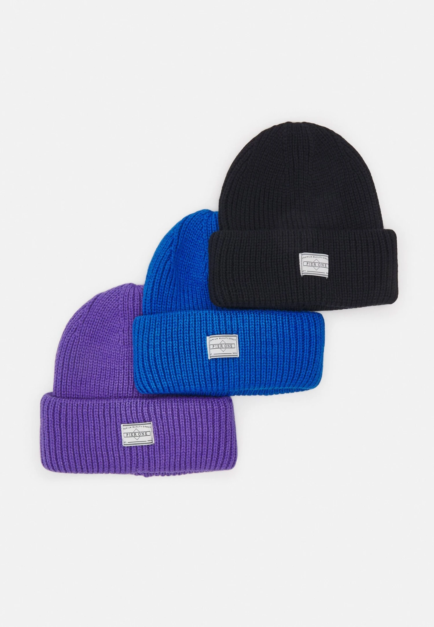 Pier OneUNISEX 3 PACK - Mössa - Black/purple/blue 3 Pier OneUNISEX 3 PACK - Mössa - Black/purple/blue