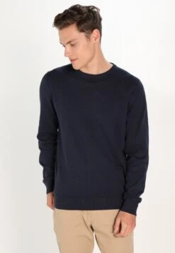 Pier OneBASIC CREWNECK - Stickad Tröja - Dark Blue