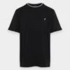 Pier OnePIQUE EMBRO DETAIL - T-shirt - Bas - Black