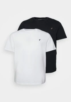 Pier One2 PACK - T-shirt - Bas - Dark Blue/white -Macys Butik 90a17242bb494357bb9c3bc8420a664e