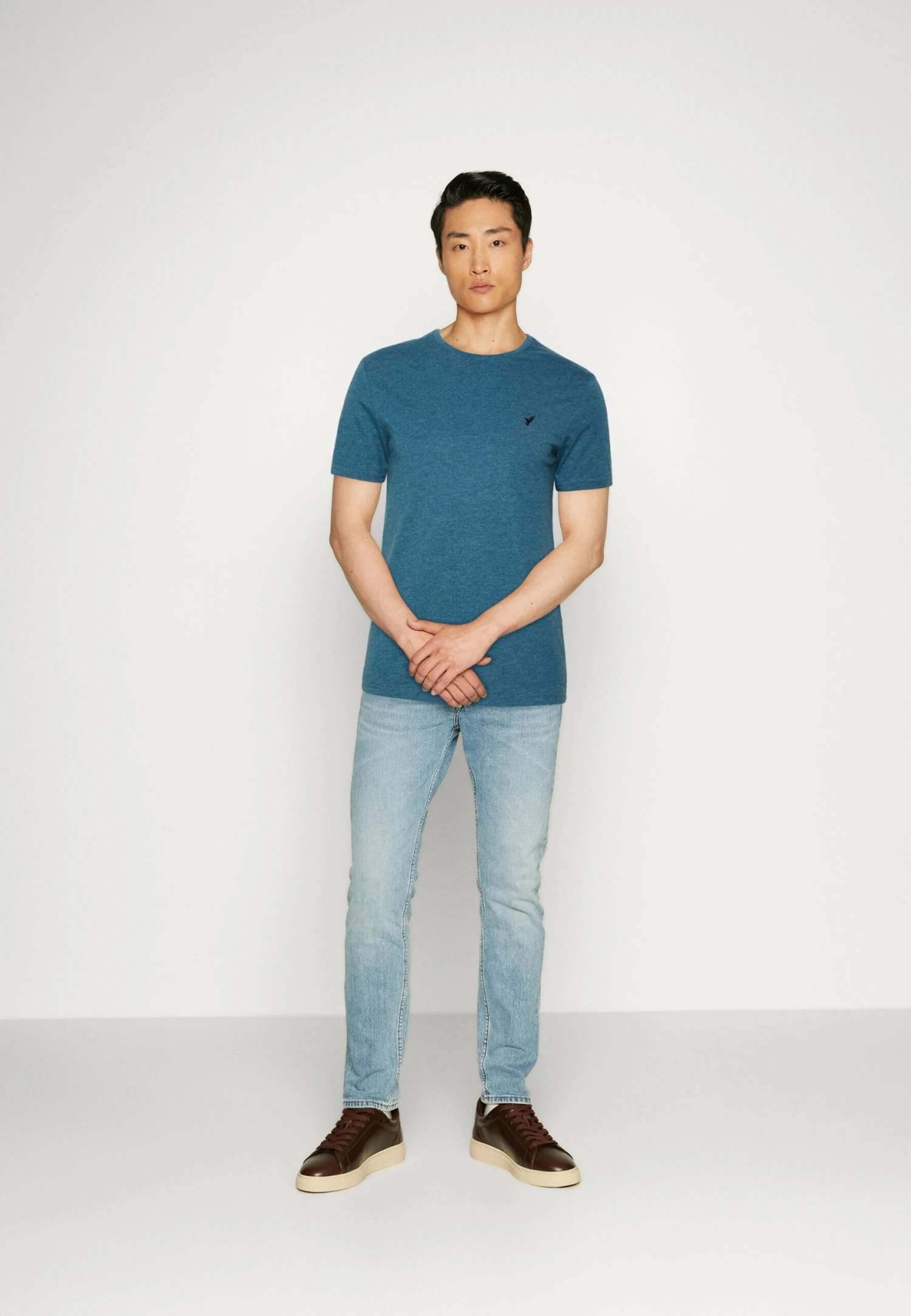 Pier One5 PACK - T-shirt - Bas - Mottled Blue/light Green/off-white 3 Pier One5 PACK - T-shirt - Bas - Mottled Blue/light Green/off-white