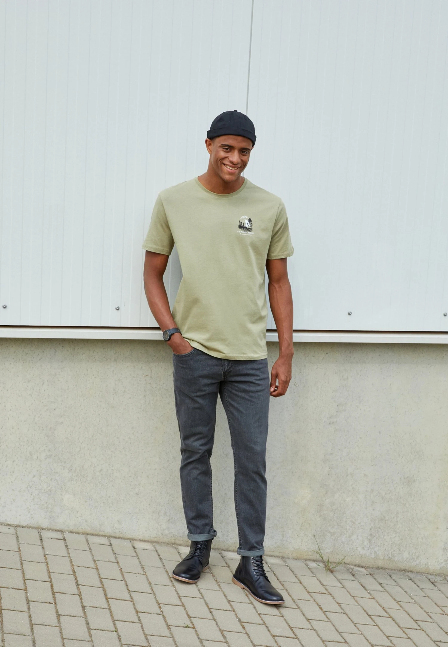 Pier OneMOON SCENE GRAPHIC T-SHIRT - T-shirt Med Print - Olive 3 Pier OneMOON SCENE GRAPHIC T-SHIRT - T-shirt Med Print - Olive
