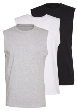 Pier One3 PACK - T-shirt - Bas - Grey/white/black -Macys Butik b7095e703ec24c8694069d82098fed74