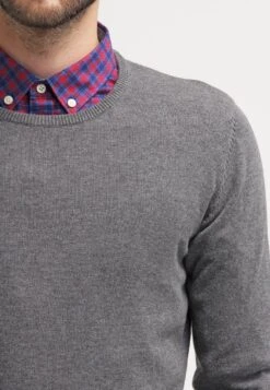 Pier OneBASIC CREWNECK - Stickad Tröja - Dark Grey Melange -Macys Butik c1b29baf2944429ea88183988b30aa5a