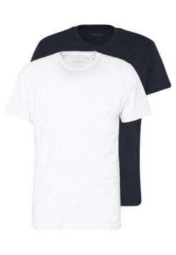 Pier One2 PACK - T-shirt - Bas - White/dark Blue
