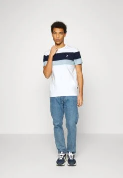 Pier OneT-shirt Med Print - White/blue -Macys Butik d48abe9a53a6466cb337acdf0bfb62bd