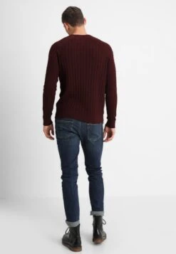 Pier OneStickad Tröja - Mottled Bordeaux -Macys Butik fc1817f3db34423ca2bcccf59d46c923